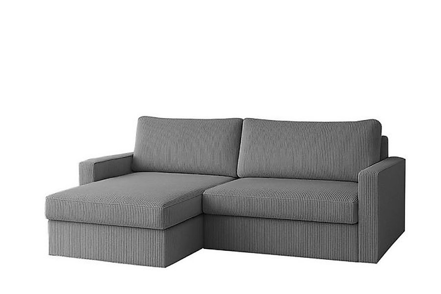 Kaiser Möbel Ecksofa mit Schlaffunktion und Bettzeugablage LUBEKA, Stoff Po günstig online kaufen