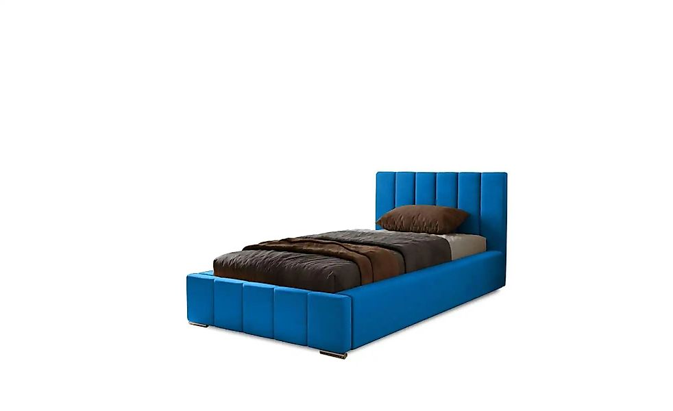 Polsterbett mit Stauraum mit Bettkasten und Lattenrost Nelia ¦ blau ¦ Maße günstig online kaufen