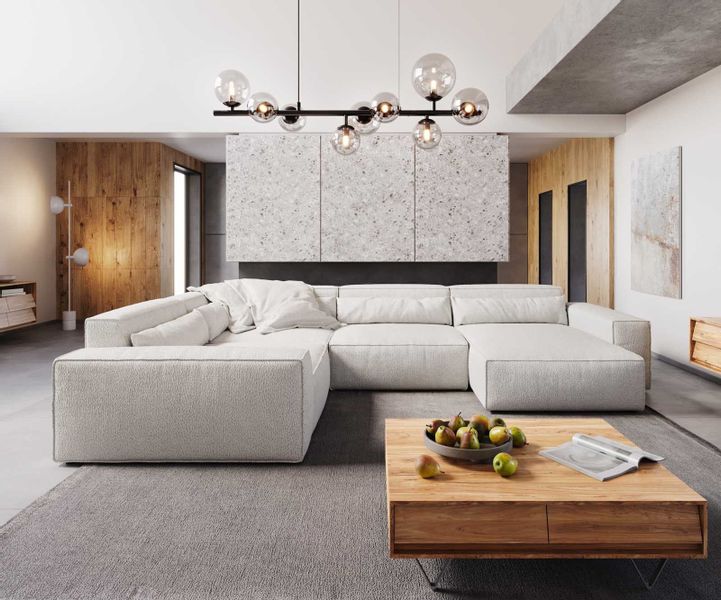 DELIFE Wohnlandschaft Sirpio, XL Mikrofaser Taupe günstig online kaufen