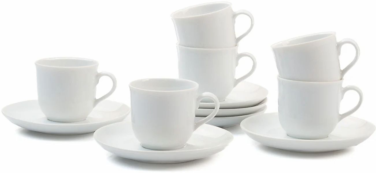 Retsch Arzberg Espressotasse "Bianca" 6 Tassen, 6 Untertassen günstig online kaufen