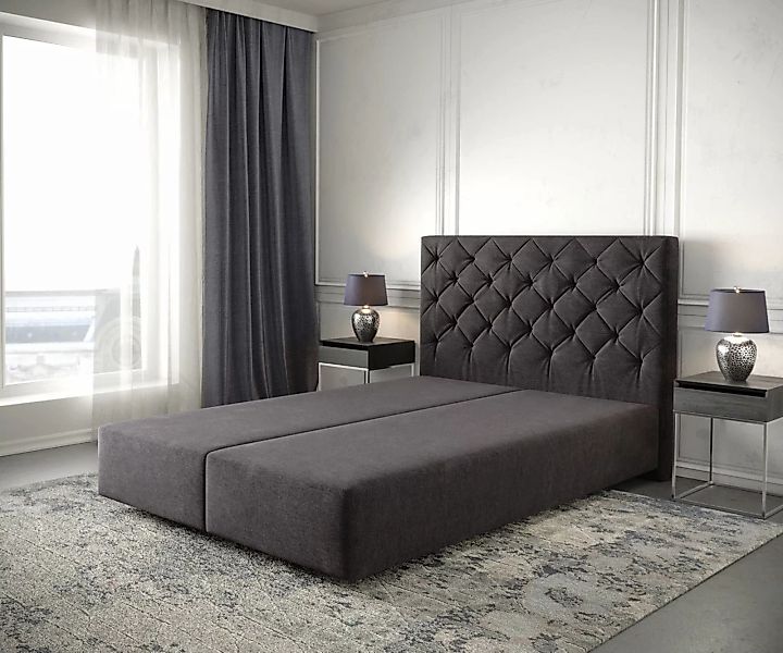 DELIFE Boxspringbett Dream-Great, Mikrofaser Schwarz 160x200 cm günstig online kaufen