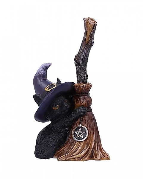 Horror-Shop Dekofigur Schwarze Katze mit Hexenhut günstig online kaufen
