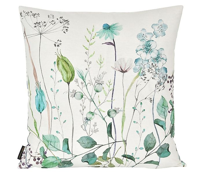 Yve! Decoration Kissenhülle MERIL, Weiß, Petrol, Baumwolle, 50 x 50 cm, (1 günstig online kaufen