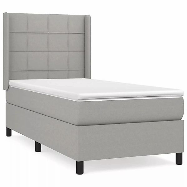 vidaXL Boxspringbett mit Matratze Hellgrau 90x190 cm Stoff1377592 günstig online kaufen