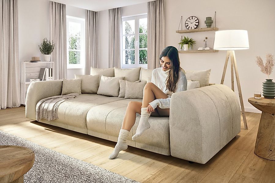 S-Style Möbel Big-Sofa Levana 5-Sitzer Boxspringfederung Lounge Sofa in Cor günstig online kaufen
