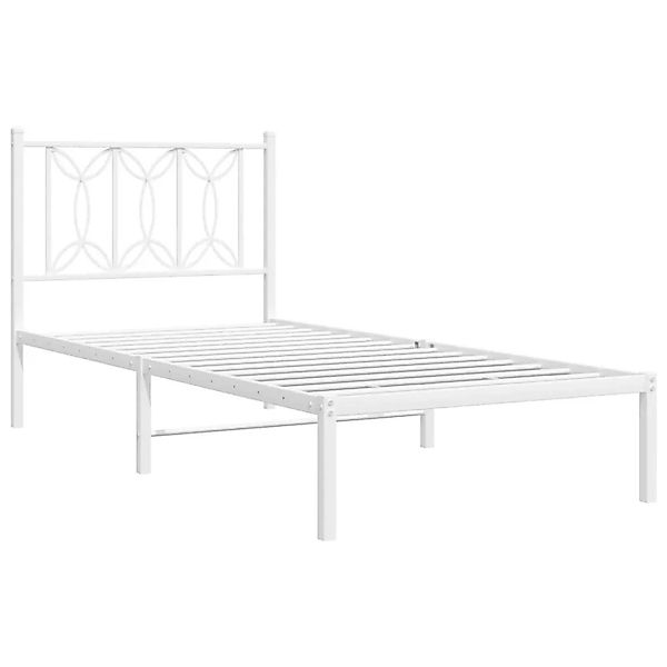 vidaXL Bettgestell mit Kopfteil Metall Weiß 80x200 cm 376168 günstig online kaufen