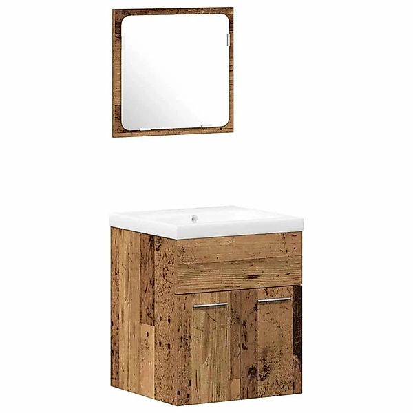 vidaXL Badezimmermöbel-Set Wandmontiert 3-Tlg Altholz Holzwerkstoff 3332541 günstig online kaufen