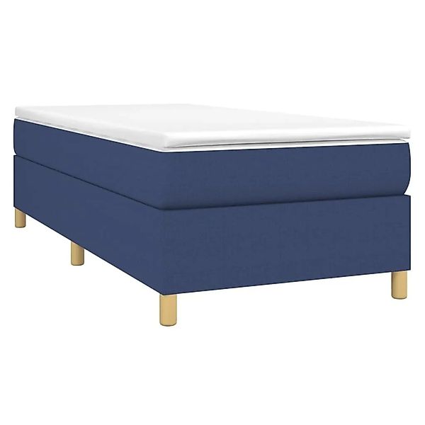 vidaXL Boxspringbett mit Matratze Blau 90x200 cm Stoff 3144496 günstig online kaufen