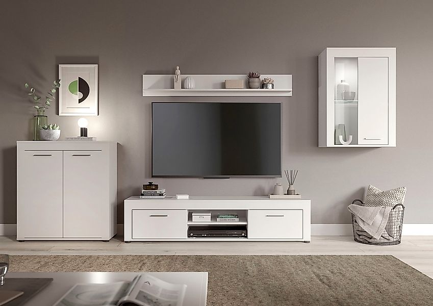 Home affaire Wohnwand "Aosta, 4-tlg., best. aus: Highboard, Lowboard, Wandb günstig online kaufen