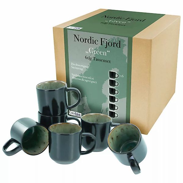 CreaTable Kaffeebecher Nordic Fjord Frost grau Steinzeug günstig online kaufen