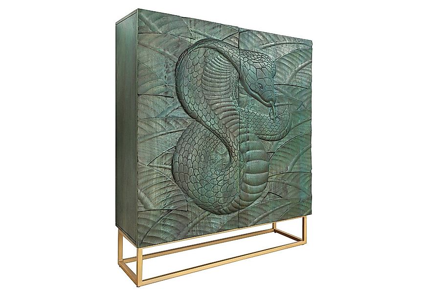 riess-ambiente Highboard SNAKE 120cm türkis / gold · Hochschrank aus Massiv günstig online kaufen