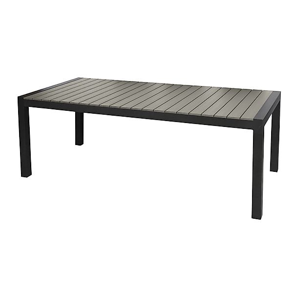 ebuy24 Garp Gartentisch mit 2 Zusatzplatten 223-343 cm Schwarz Grau günstig online kaufen