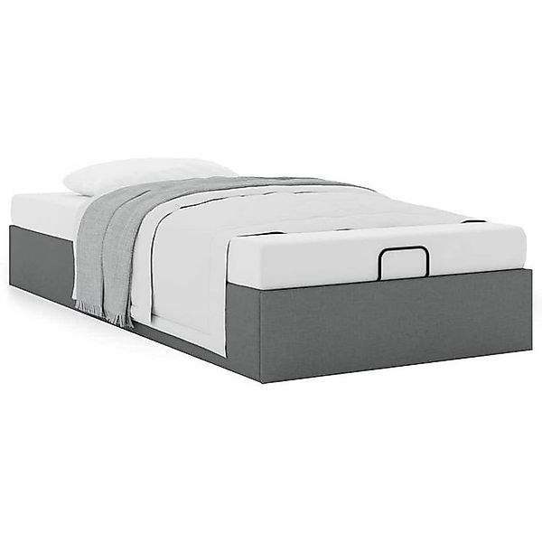 vidaXL Bett, Ottoman-Bett ohne Matratze Dunkelgrau 80x200 cm Stoff günstig online kaufen