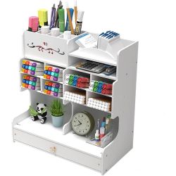 zggzerg Regal-Schreibtisch Weißer Schreibtisch-Organizer mit Schublade, günstig online kaufen