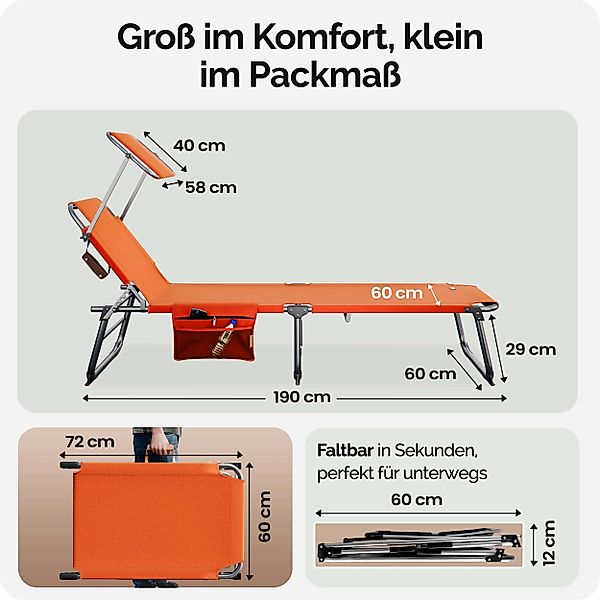 Casaria Gartenliege Ibiza, 1 St., Klappbar günstig online kaufen