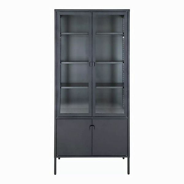 ebuy24 Vitrine Brisbane Vitrinenschrank 4 Türen schwarz. günstig online kaufen