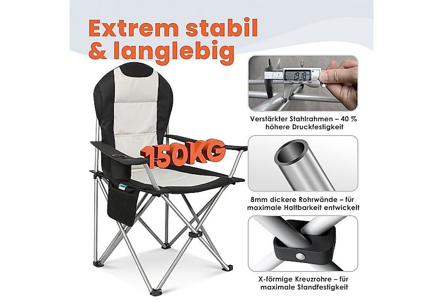 HOMECALL Campingstuhl Hochlehner Klappstuhl Gartenstuhl Angelstuhl, Angeneh günstig online kaufen