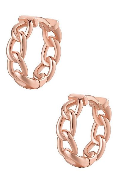 Hey Happiness Paar Creolen Silber Glieder, 18K Roségold vergoldet, Kleine D günstig online kaufen