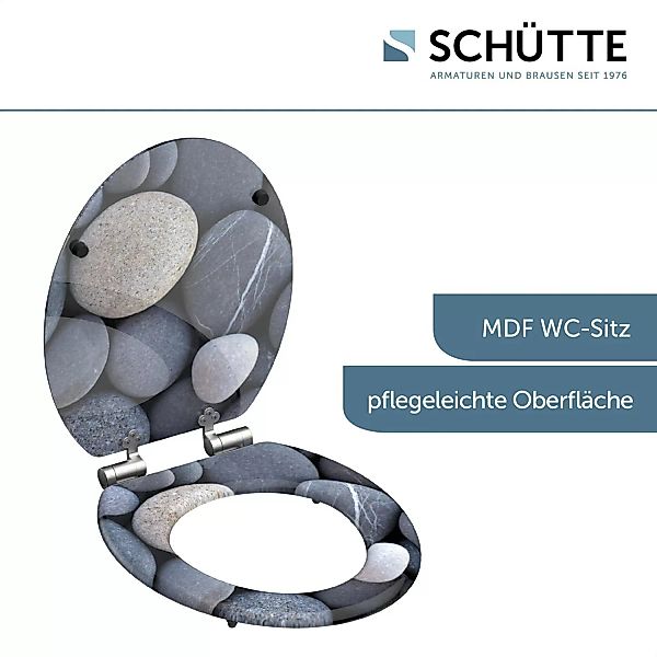 Schütte MDF WC-Sitz Grey Stones mit Absenkautomatik günstig online kaufen
