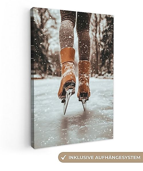 OneMillionCanvasses® Leinwandbild Schlittschuhlaufen - Eis - Winter - Schne günstig online kaufen