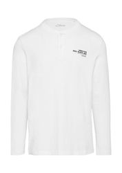 s.Oliver Langarmshirt T-Shirt Henley-Shirt mit Flammgarnstruktur günstig online kaufen