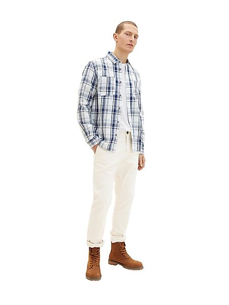 Tom Tailor Herren Langarm Hemd INDIGO CHECK - Regular Fit günstig online kaufen