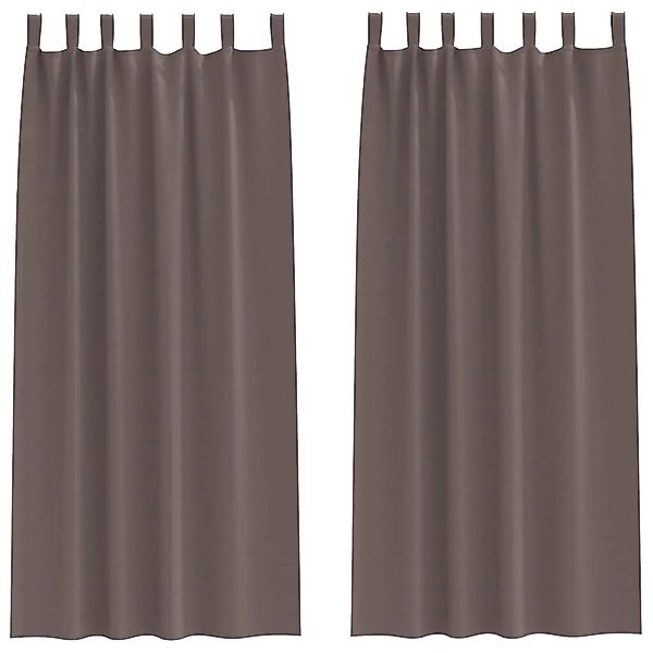 vidaXL Verdunkelungs-Vorhänge mit Ringen Dunkelbraun Polyester 4107556 günstig online kaufen