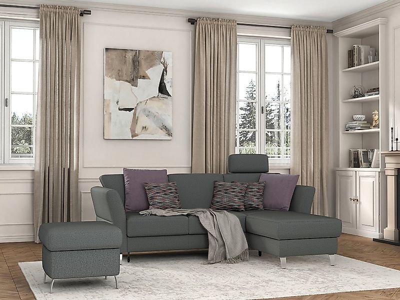 sit&more Ecksofa »Visby L-Form«, wahlweise mit Bettfunktion und Bettkasten, günstig online kaufen