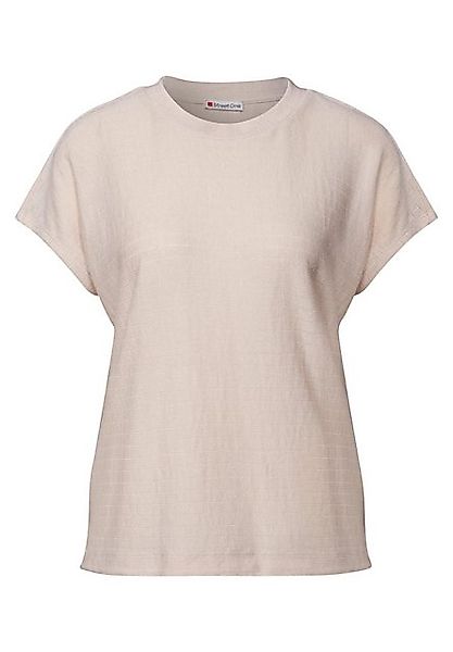 STREET ONE Rundhalsshirt Shirt mit Streifenstruktur (1-tlg) günstig online kaufen
