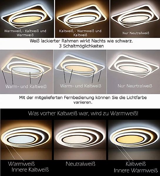 Euroton LED Deckenleuchte LED Deckenleuchte Deckenlampe günstig online kaufen