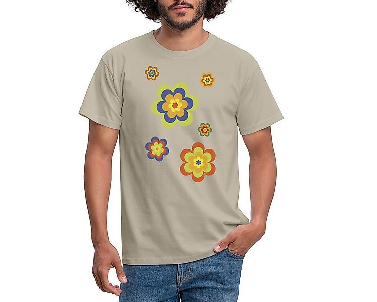 Spreadshirt T-Shirt Hippie Flower Power Blumen Fasching Männer T-Shirt (1-t günstig online kaufen