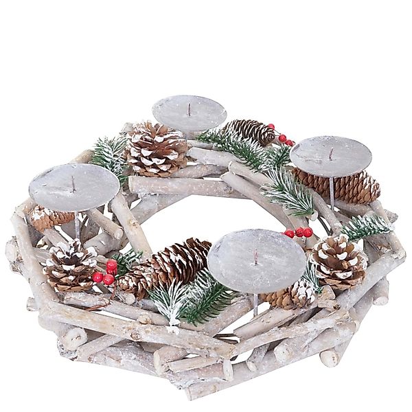 MCW Adventskranz T867-R, Mit 4 Kerzenhaltern, Aufwendig geschmückt günstig online kaufen