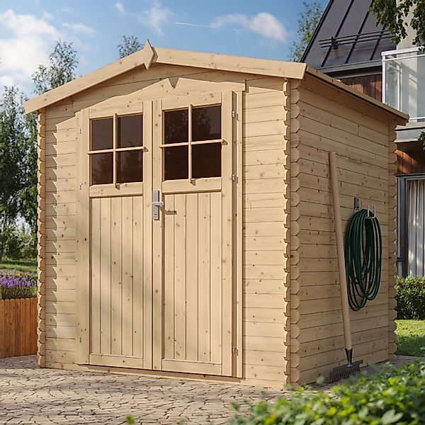 Timbela Holz-Gartenhaus M343F 3,53 m² mit großen Fenstern ohne Boden günstig online kaufen