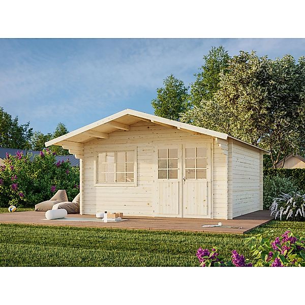 Palmako Gartenhaus Britta 426 x 426 cm Lackiert Dunkelgrau-Weiß FSC® günstig online kaufen