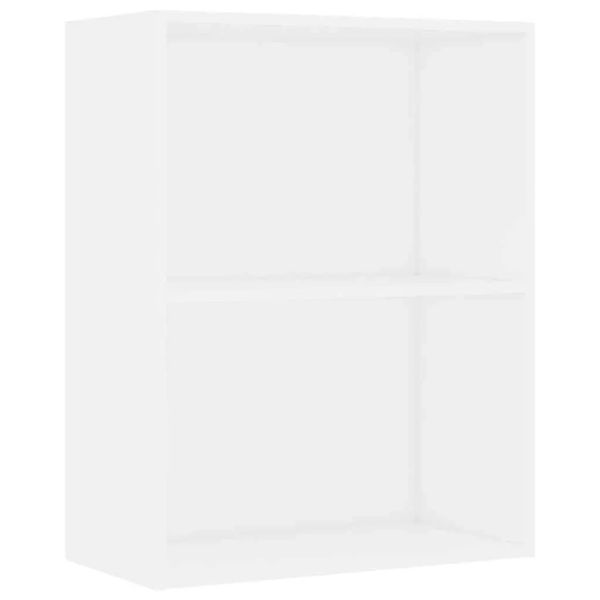 vidaXL Bücherregal 2 Fächer Weiß 60x30x76,5 cm Holzwerkstoff 800963 günstig online kaufen