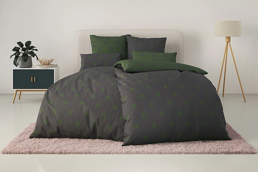 my home Wendebettwäsche "STELLA" 2 Stk. tlg. Bettwäsche mit Sternen, Weihna günstig online kaufen
