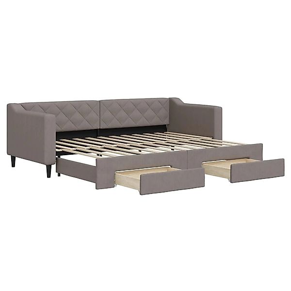 vidaXL Tagesbett Ausziehbar mit Schubladen Taupe 80x200 cm Stoff1898703 günstig online kaufen