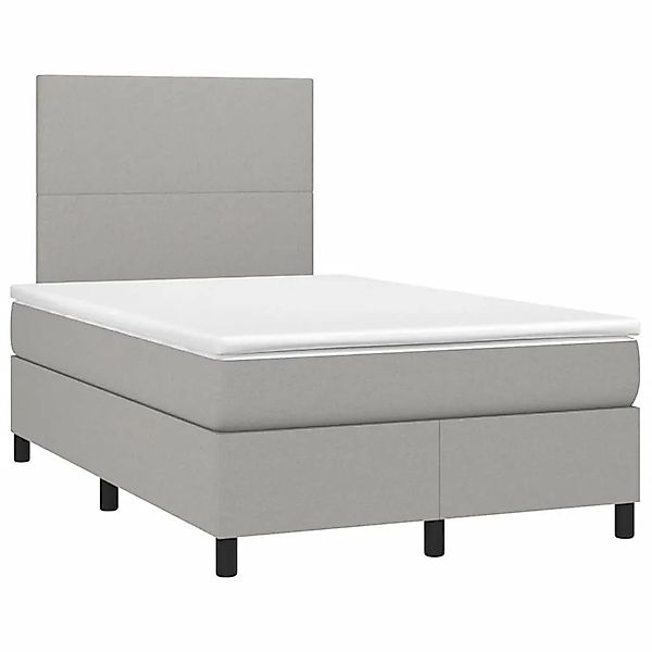vidaXL Boxspringbett mit Matratze & LED Hellgrau 120x190 cm Stoff 3270183 günstig online kaufen