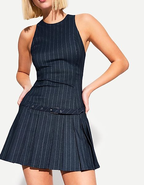 Bershka Minikleid Mit Gürtel Damen L Dunkelblau günstig online kaufen