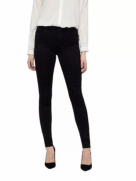 Vero Moda Damen Jeans VMSEVEN NW S SHAPE UP JEANS VI506 - Skinny Fit - Schw günstig online kaufen