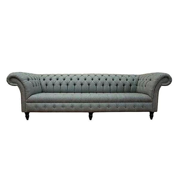 JVmoebel 4-Sitzer Chesterfield Grau Polster Sofa Design Luxus Sofa 4 Sitzer günstig online kaufen