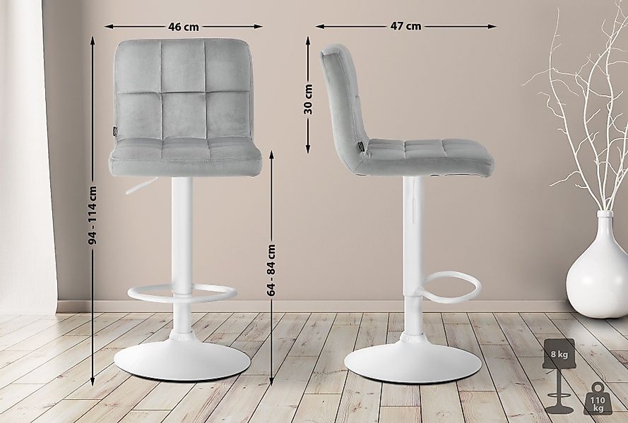 CLP Barhocker Peru Samt, höhenverstellbar und günstig online kaufen