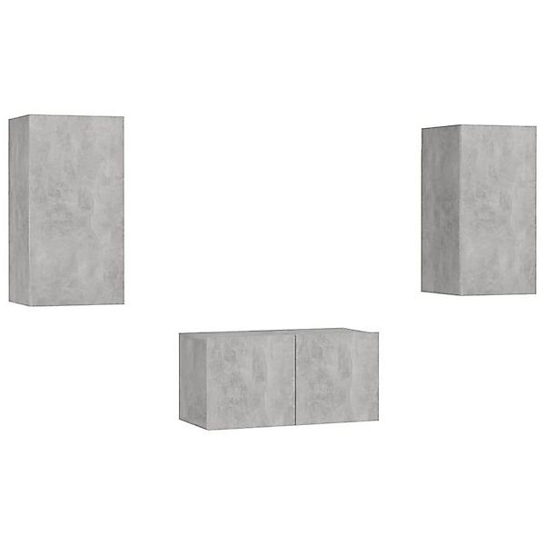 furnicato TV-Schrank 3-tlg. TV-Schrank-Set Betongrau Holzwerkstoff (1-St) günstig online kaufen