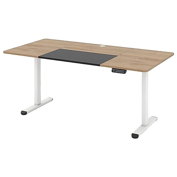 Costway Höhenverstellbarer Schreibtisch 140 x 70 cm Elektrisch Beige günstig online kaufen