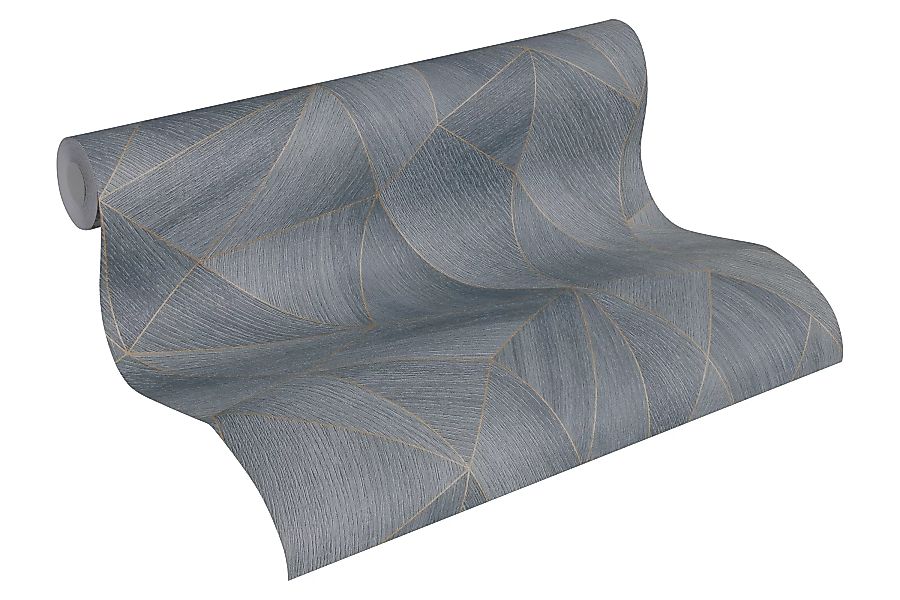 Bricoflor Moderne Tapete in Holzoptik Dreieck Tapete mit Metallic Effekt fü günstig online kaufen