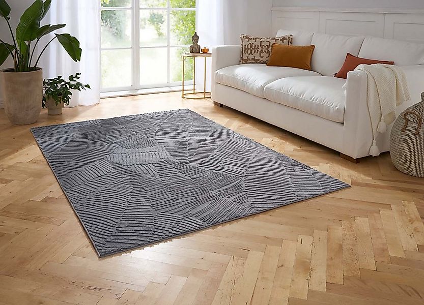 TaraCarpet Teppich Taipe-Pianta Hasenfell extra weich Hoch-Tief-Struktur, r günstig online kaufen