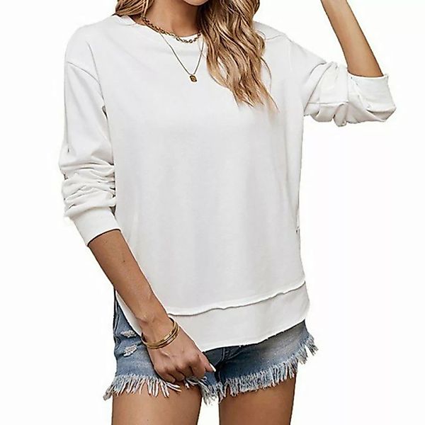 AFAZ New Trading UG Langarmshirt Damen Sweatshirt Freizeithemd Fleecepullov günstig online kaufen