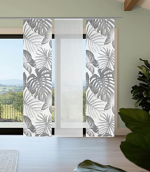 Vision S Schiebegardine "SANJA" Paneelwagen 3 Stk. tlg. Schiebevorhang,Bamb günstig online kaufen