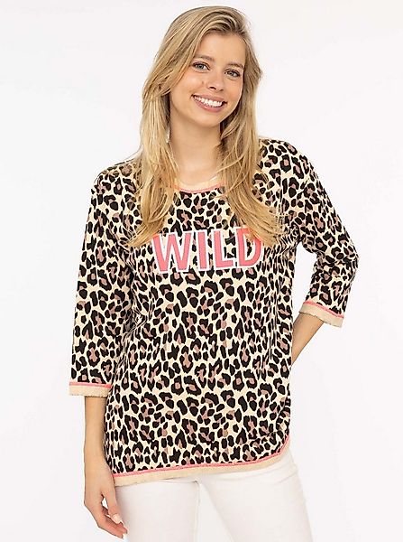 Zwillingsherz 3/4-Arm-Shirt "Wild" 3/4 Arm, mit Leomuster und WILD Stickere günstig online kaufen