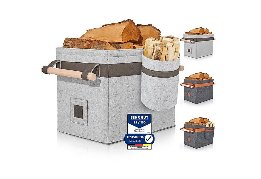 OAKAGE Kaminholzkorb Holzkorb für Kaminholz Feuerholzkorb Brennholzkorb Kam günstig online kaufen